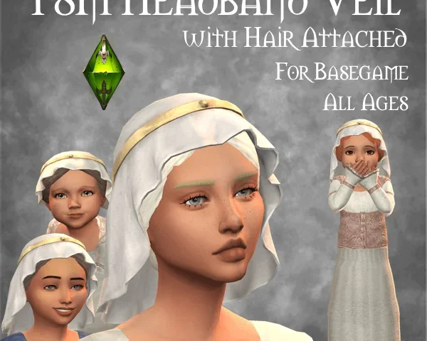 TSM Veil with Headband - Hat-Hair version