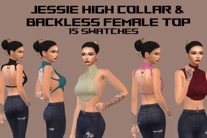 JESSIE HIGH COLLAR & BACKLESS FEMALE TOP