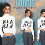 WHITE PRINTED HOODIE + added new swatches