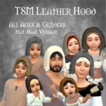 TSM Leather Hood Hat-Hair Version for All Ages