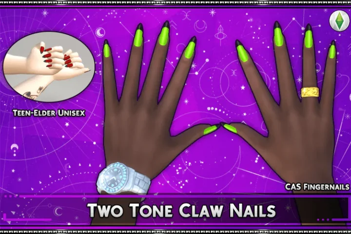 Two Tone Claw Nails