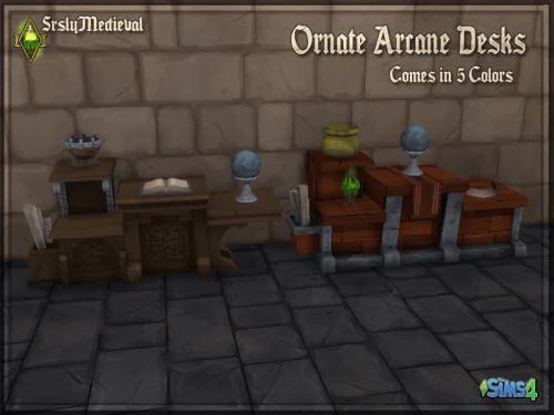 Ornate Arcane Desks + Clutter