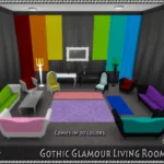 Gothic Glamour Living Room Set