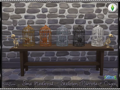 Skeletion Parrot + Cages
