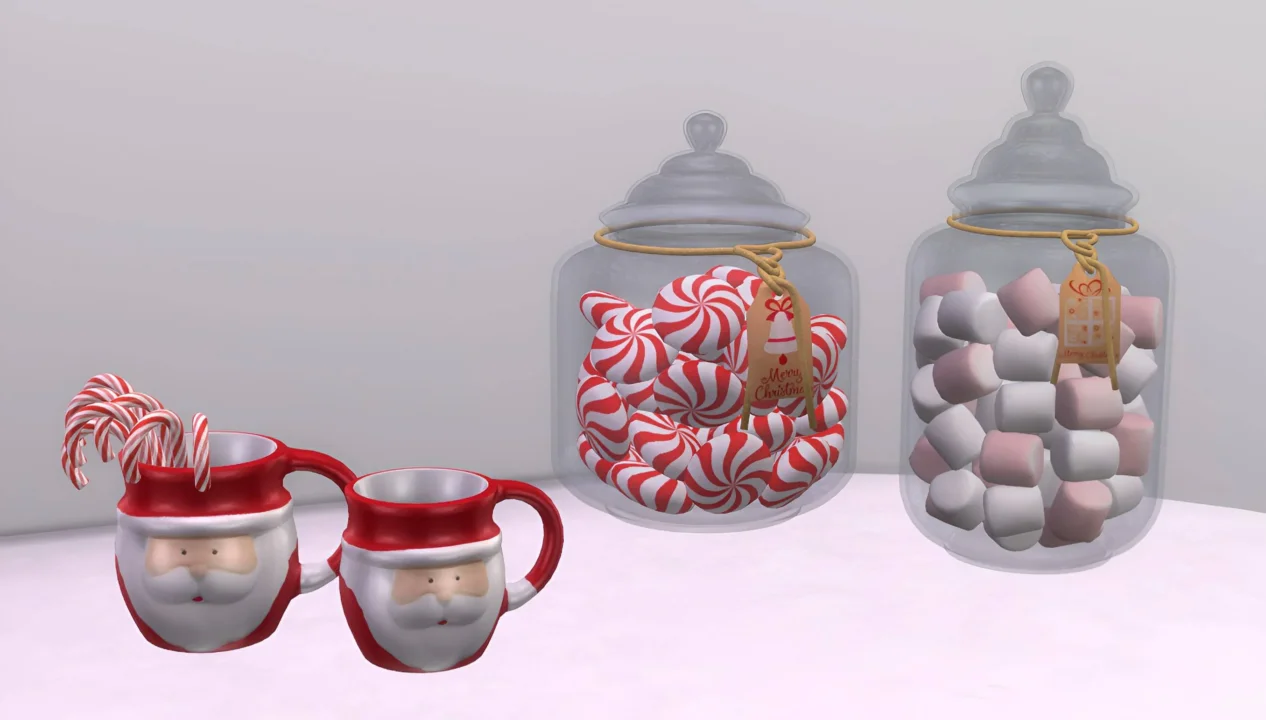 Santa cup with Candy canes - set