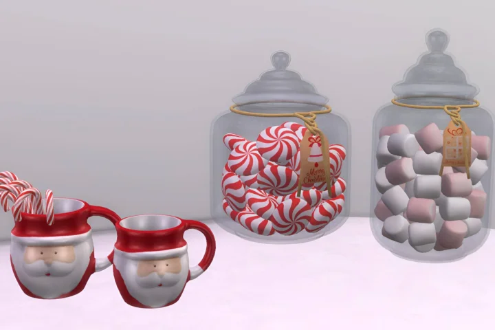 Santa cup with Candy canes - set