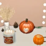 Pumpkin heart candle