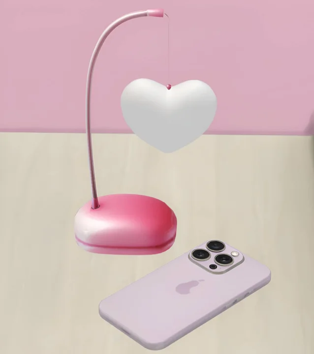 Pink heart lamp