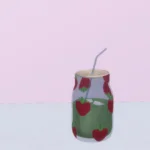 Strawberry glass mug - set