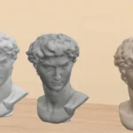 Minimal statue Michelangelo's David head
