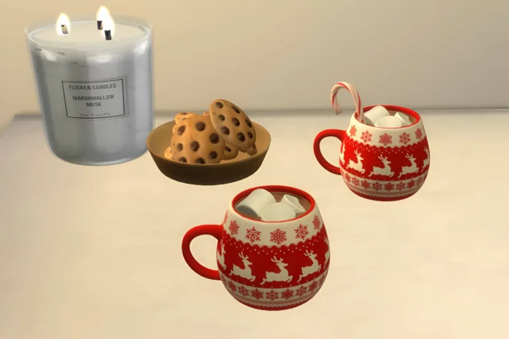 Hot chocolate in xmas mug - set