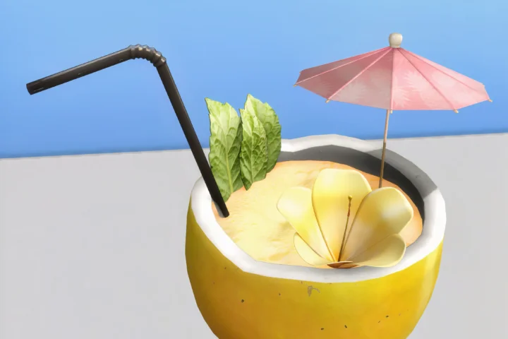 Summer tropical drinks set