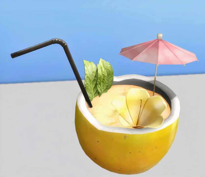 Summer tropical drinks set
