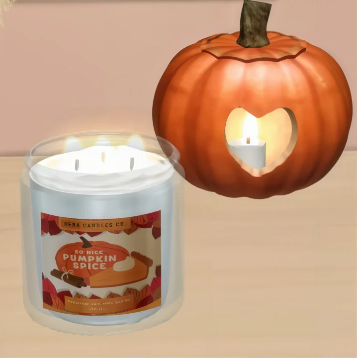 Pumpkin heart candle