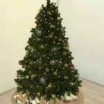 Xmas tree with ornaments & gifts & lights & stand mat - set