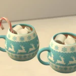 Hot chocolate in xmas mug - set