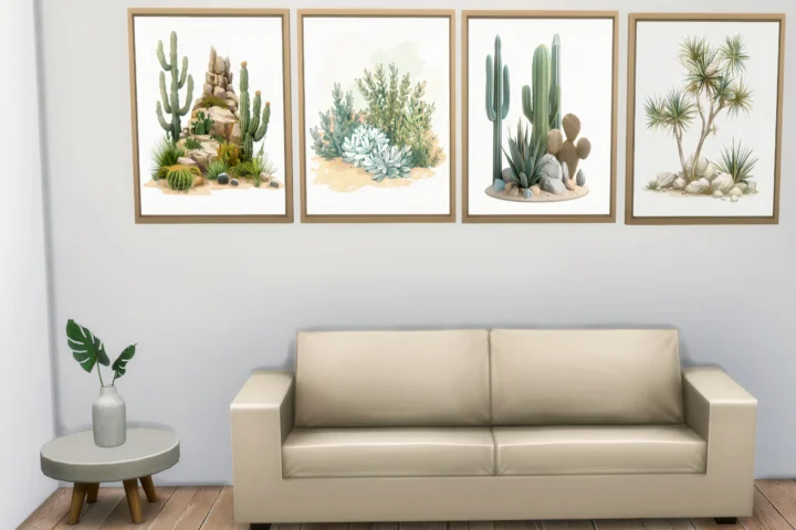 Cactus wall prints set
