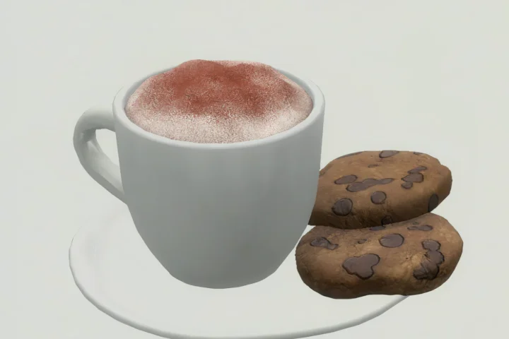 Coffee latte with cookies