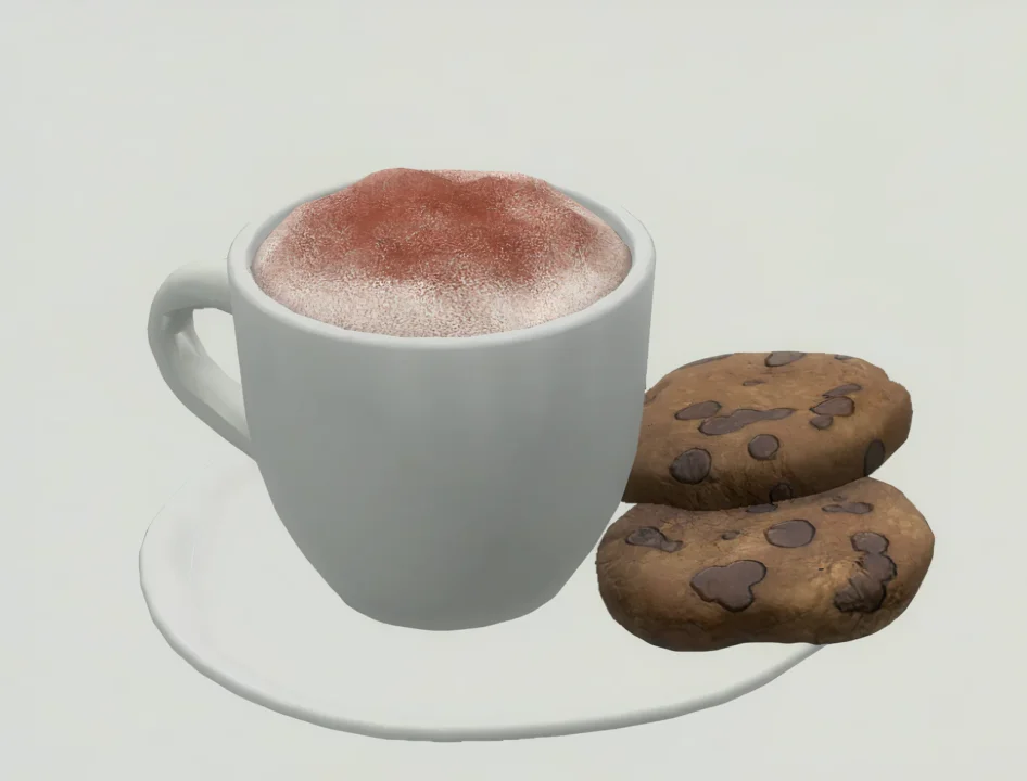 Coffee latte with cookies