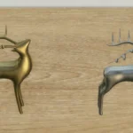 Lux reindeer statues gold & silver