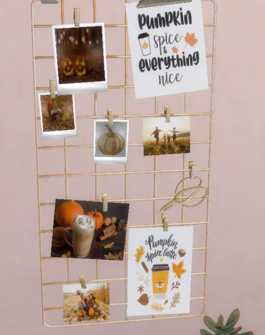 Aesthetic fall study board with polaroids x2