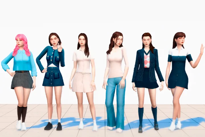 Woman Crop Denim Jacket and Skirt - Gaeul