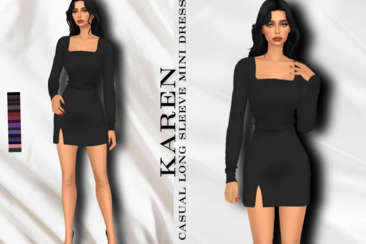 KAREN CASUAL LONG SLEEVE MINI DRESS