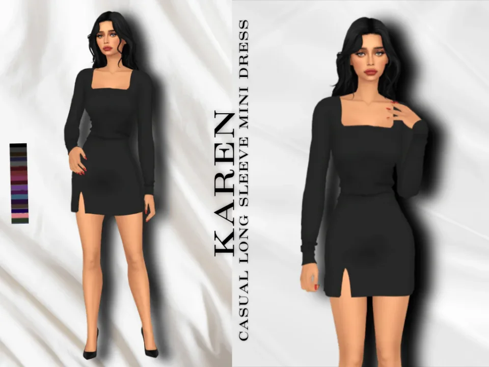 KAREN CASUAL LONG SLEEVE MINI DRESS