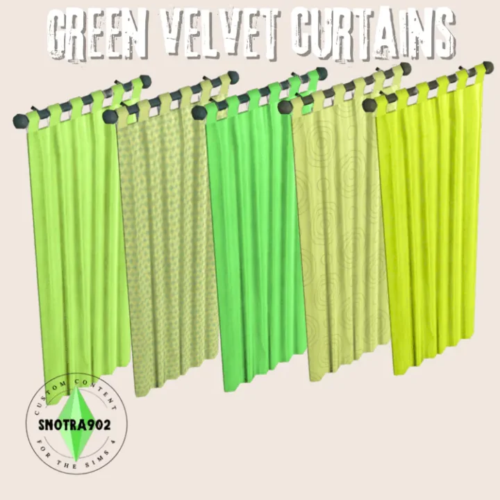 Velvet Green Curtains