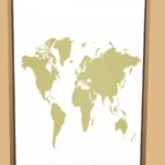 World map wall prints - set