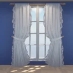 Lace trim curtains