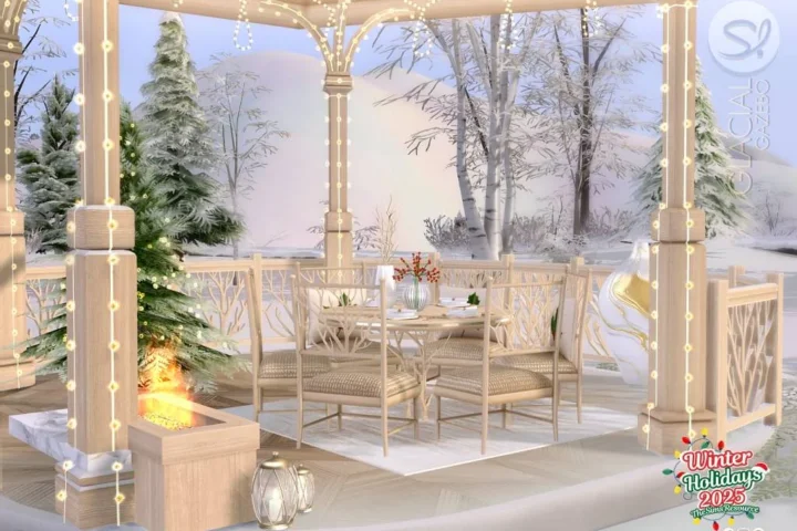 Glacial Gazebo Dining Area wood -Room