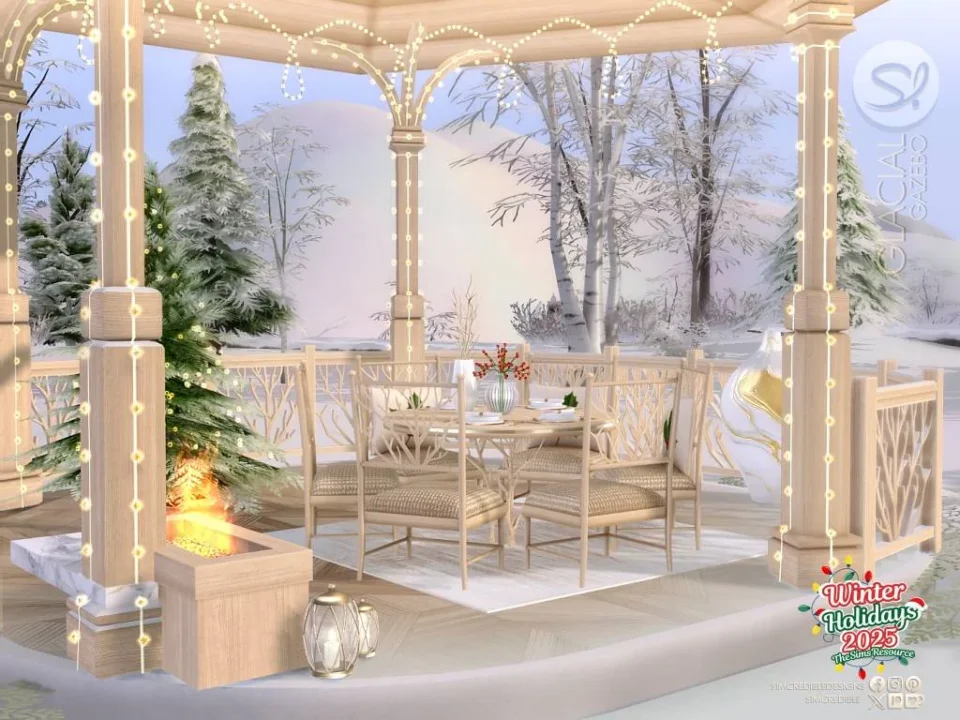 Glacial Gazebo Dining Area wood -Room