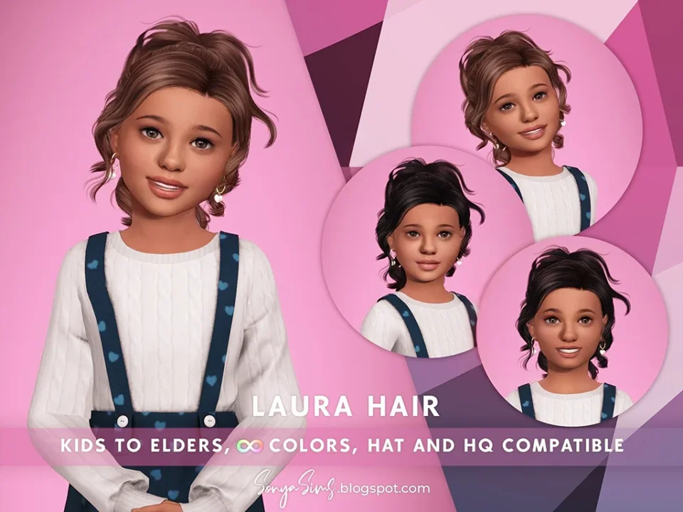 SONYASIMS - LAURA HAIR KIDS (BANGS INCLUDED)