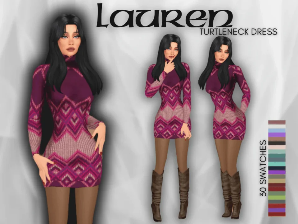 LAUREN TURTLENECK DRESS