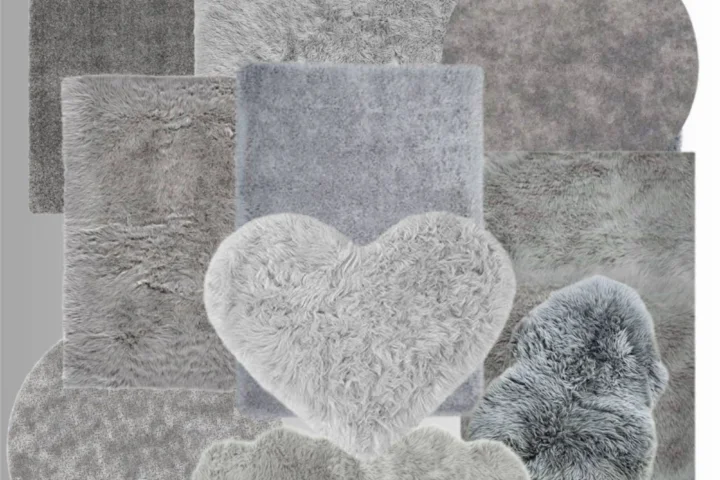 Cozy Grey - Fluffy Rug Set