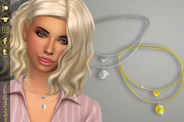 Claire Necklace [Initials A - Z] (Silver&Gold)