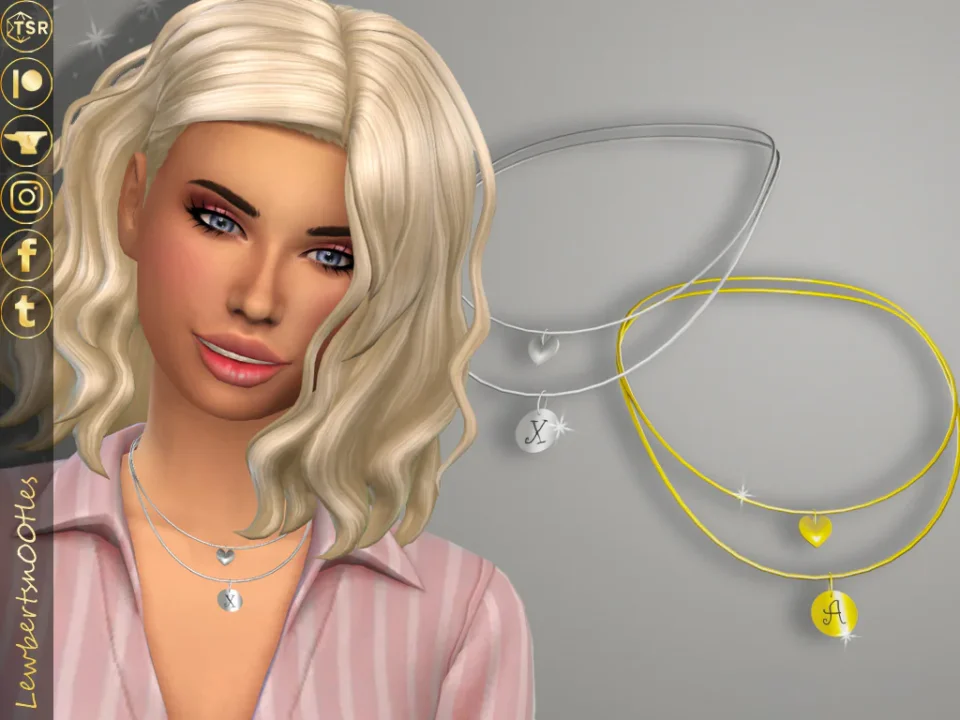 Claire Necklace [Initials A - Z] (Silver&Gold)