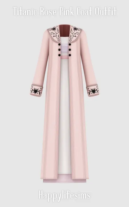 [Lonelyboy] TS4 Titanic Rose Pink Coat Set