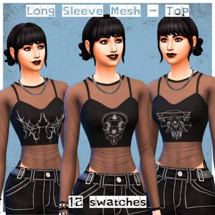 Long Sleeve Mesh - Top