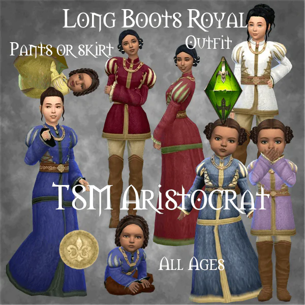 TSM Aristocrat Long Boots Royal - Pants & Skirt Version