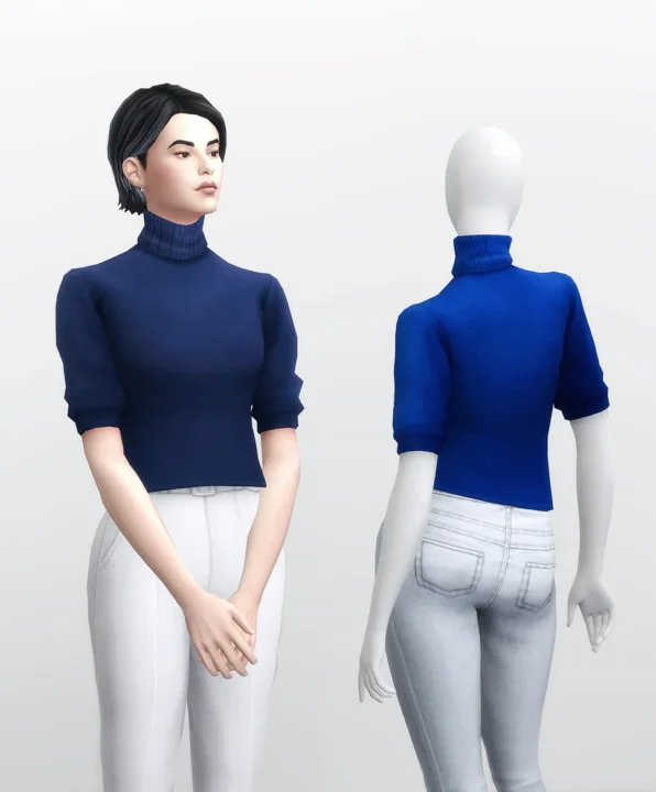 Half-Sleeves Turtle Neck Sweater 2017