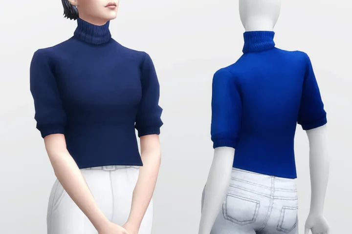 Half-Sleeves Turtle Neck Sweater 2017