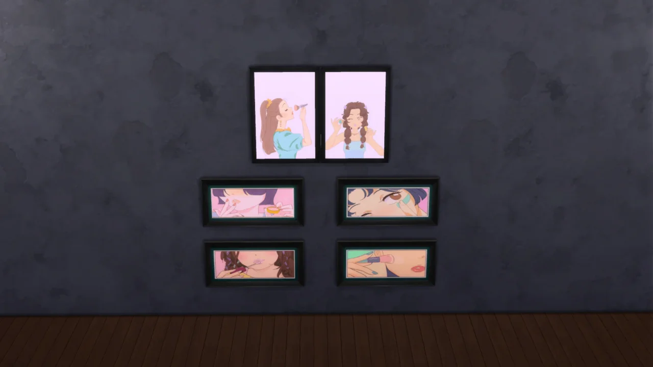 Girl make up paintings set