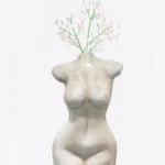 Minimal body vase with flowers