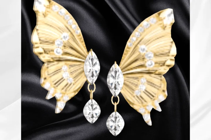 Gold Butterfly Single Wing Earring