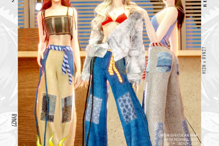 Streetwear Wide Leg Patchwork Pants