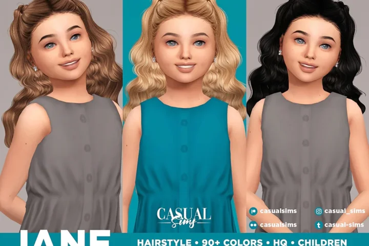 Casual Sims - Jane Haistyle (No Bangs) CHILDREN