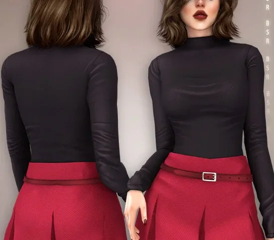 Водолазка и юбка - SCARLET CHIC SET-543