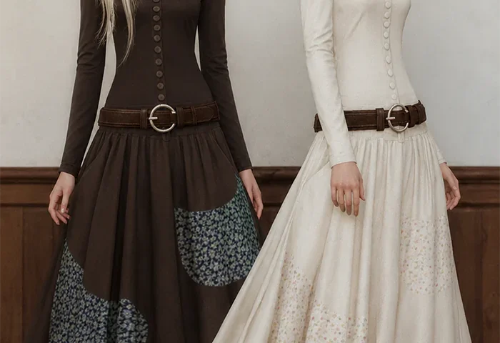 Платье - Paneled Belted Maxi Dress